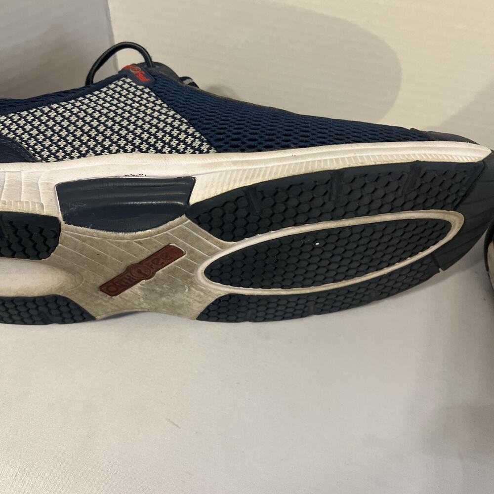OrthoFeet 616 Edgewater Mens Size 12 (2E) Wide Shoes Navy Blue Stretch Walking - Picture 10 of 11